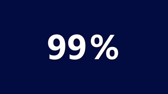 Percentage statistic ninety nine percent sign on dark blue background 99 percent percentage sign