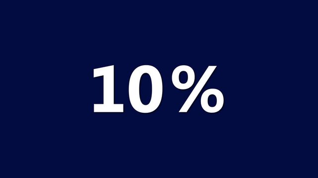Discount Percentage Symbol Ten Percent Off Sale Sign Dark Blue Background 10 percent