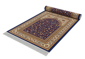 Elegant intricately patterned oriental area rug displayed on a light wooden floor