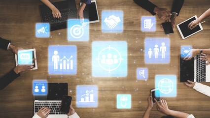 Concept of target group strategy optimizes digital marketing. This approach focuses on specific...