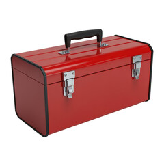 Red toolbox isolated on transparent background