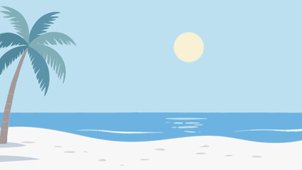 Fototapeta premium Simple illustration evoking summer vacation. Scandinavian-inspired minimalist concept. Summer break. Concept art. Minimal.