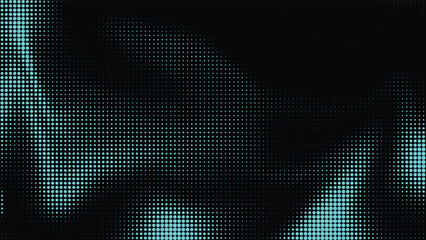 Fototapeta premium Abstract Cyan Blue Halftone Wave Glow on Dark Background