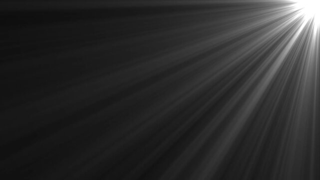 Abstract light rays emanating from on black background. Light rays and sun ray light effects. Sun rays view, white spotlight glowing burst concept