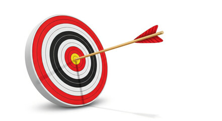 Arrow Hitting Bulls-eye Target Success Achievement Aim Strategy Focus Precision Accuracy Competition Goal Game Win Marketing Business Development.