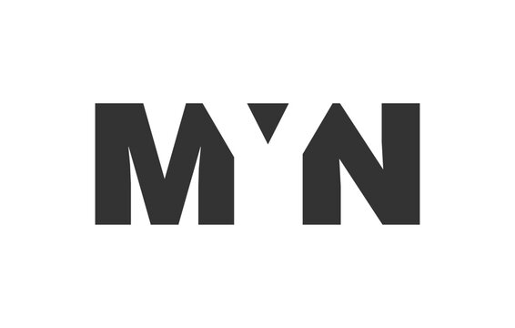 MYN logo design. Initial letter M Y N bold font style for tech startups, consulting, corporate branding. Creative company name, headlines typography identity, trendy logotype.