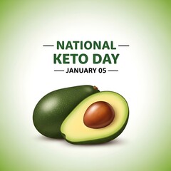 National keto day celebrated with fresh avocado and healthy eating on january 5