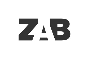 Obraz premium ZAB logo design. Initial letter Z A B bold font style for tech startups, consulting, corporate branding. Creative company name, headlines typography identity, trendy logotype.