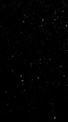 Freeze motion of natural snow falling on black background