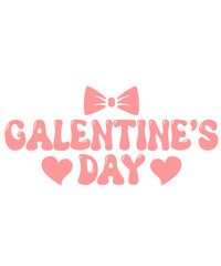 Galentine's Day valentine typography text on plain white transparent isolated background for card, shirt, hoodie, sweatshirt, apparel, tag, mug, icon, poster or badge