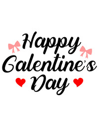 Galentine's Day valentine typography text on plain white transparent isolated background for card, shirt, hoodie, sweatshirt, apparel, tag, mug, icon, poster or badge