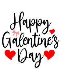 Galentine's Day valentine typography text on plain white transparent isolated background for card, shirt, hoodie, sweatshirt, apparel, tag, mug, icon, poster or badge