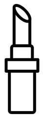 Fototapeta premium Clean, minimalist lipstick line icon. Ideal for beauty branding, cosmetic design projects, and salon logos. This modern vector graphic symbolizes glamour, fashion, and selfcare routines.