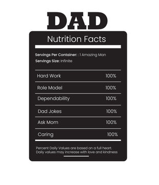 Dad Nutrition Facts, Nutrition Facts Label, DAD shirt,  Fathers Day Shirt, Funny Dad, Father's Day Gift, Dad Jokes Gift, Dad Gift Ideas, Unique Father T-Shirt