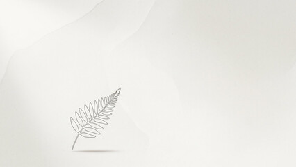 Fototapeta premium Elegant fern leaf illustration on minimalist background