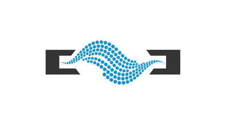 Blue Waveform Signal Graph Icon Design Element.