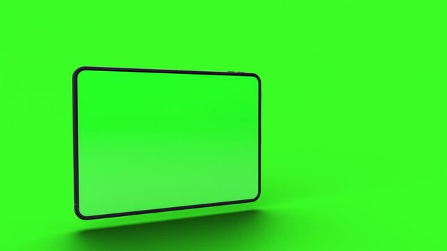 Foldable smartphone with green screen on display for content replacement opening