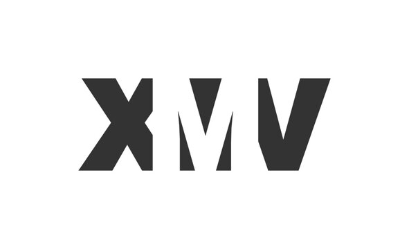 XMV logo design. Initial letter X M V bold font style for tech startups, consulting, corporate branding. Creative company name, headlines typography identity, trendy logotype.