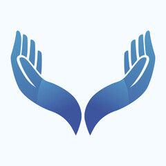 Obraz premium Caring Hands Logo – Protection, Support and Safe Care Symbol