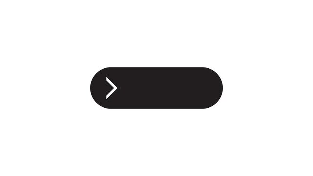 White Right Arrow Clickable animation isolated on white background