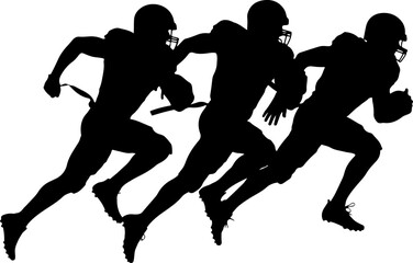 American Football Players Action Silhouette Vector