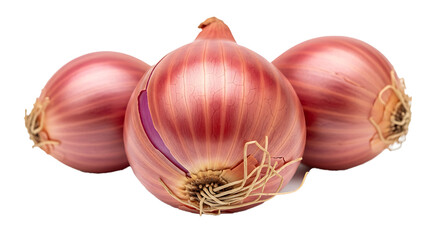 Three fresh shallots or onions for cooking and recipes