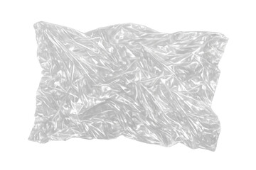 Fototapeta premium Wrinkled transparent plastic wrap texture layer, shiny abstract polyethylene film with crumpled surface effect