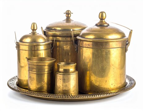 Malay brass tepak sireh set