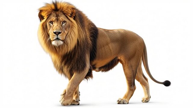 Majestic lion standing proudly with a regal mane
