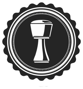 Darbuka Drum Silhouette Icon Label: Middle Eastern Percussion Instrument
