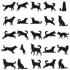 Husky Dog Silhouette Clipart