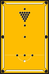 Top view of snooker table. Sport concept
