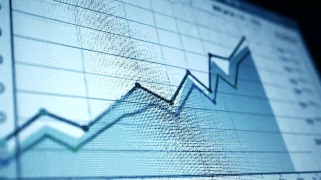 Financial Graph Showing Upward Trend and Market Growth.
