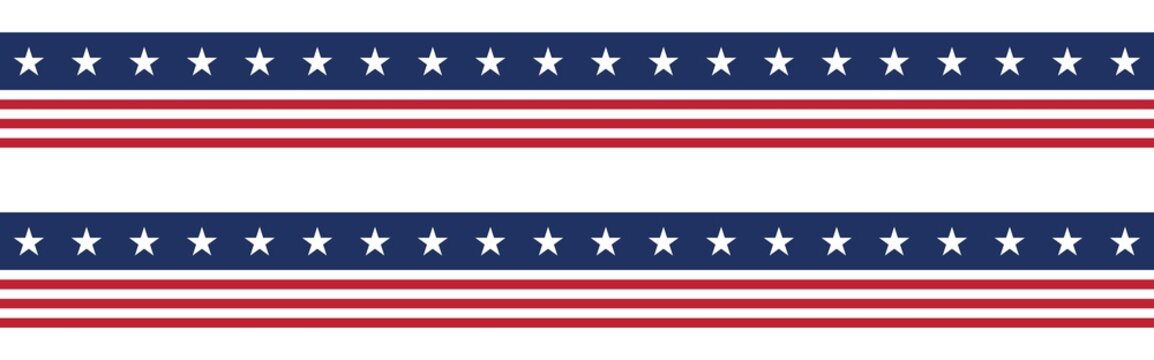 American flag star striped border clipart usa stars and stripes red blue white frame on transparent background for happy 4th of july independence day and design element
