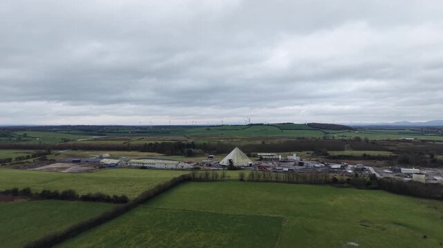 Aerial View of Galmoy Mines Industrial Site in County Kilkenny, Ireland &ndash; 4K 60fps Drone Footage