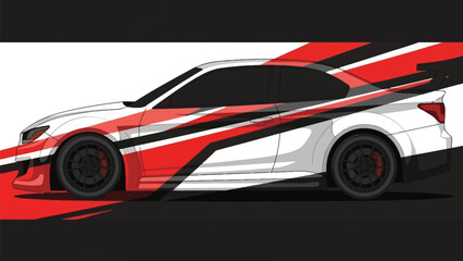 Fototapeta premium Modern Racing Livery Design for Car and Motorcycle Vector Illustration