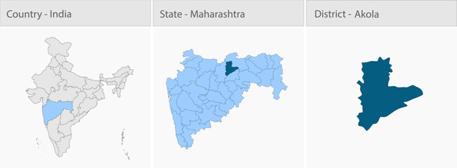 Akola_Map_Vector detailed map illustration graphic for educational reference, geographic visualization, design layouts, presentations, digital media a © @5pixel