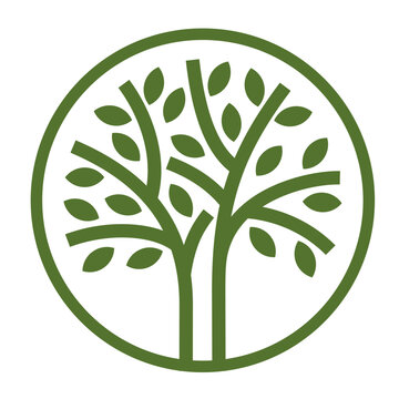 Minimal Tree Symbol in Circle for Eco Branding