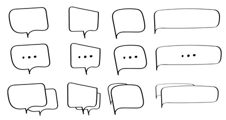 chat and speech bubble doodle comic style icon art