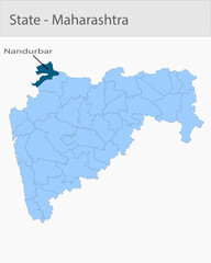 Obraz premium Nandurbar-Maharashtra_Map detailed map illustration graphic for educational reference, geographic visualization, design layouts, presentations, digita