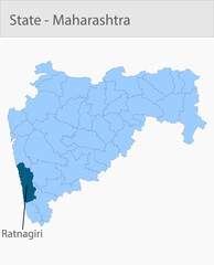 Obraz premium Ratnagiri-Maharashtra_Map detailed map illustration graphic for educational reference, geographic visualization, design layouts, presentations, digita