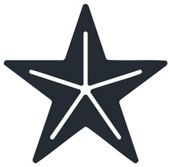 Obraz premium Modern graphic five pointed star icon with radial internal lines design