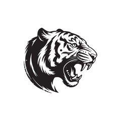 Obraz premium A striking black silhouette of a majestic lion s head with a flowing mane on transparent background high quality professional detailed modern elegant stylish clean crisp