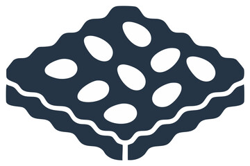 Simple Pie Piece Graphic Illustration, Dessert Icon with Almonds, Minimalist Treat