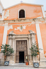 Fototapeta premium Church of the Madonna del Rosario in the historic center of Sassari, Sardinia, Italy