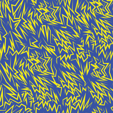 Electric blue and yellow abstract pattern