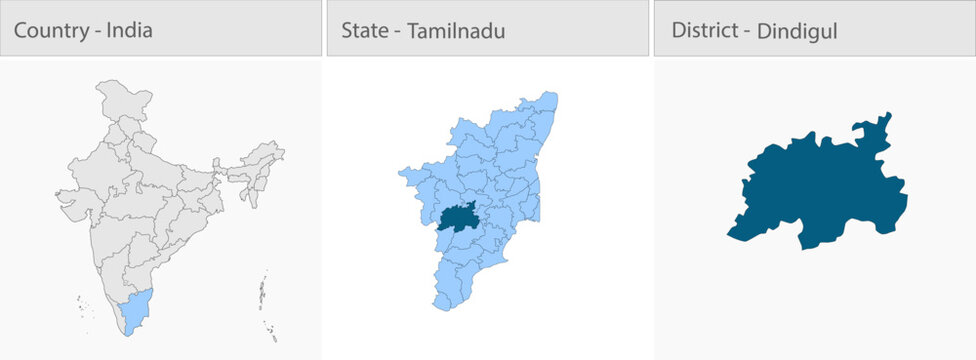 Dindigul_Map_Vector detailed map illustration graphic for educational reference, geographic visualization, design layouts, presentations, digital medi