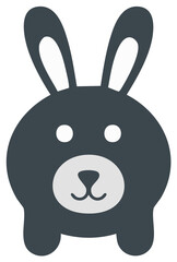 Cartoon bunny character illustration with upright ears and simple design