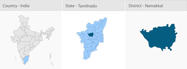 Namakkal_Map_Vector detailed map illustration graphic for educational reference, geographic visualization, design layouts, presentations, digital medi © @5pixel