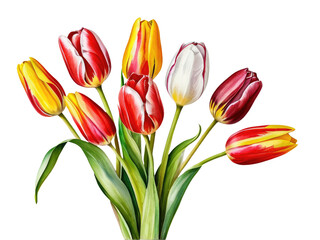 A colorful arrangement of tulips in a decorative vase, perfect for any occasion or decoration